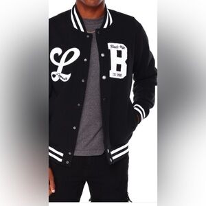 Black Pike Embroidered Patch Fleece Varsity snap button down authentic  Jacket